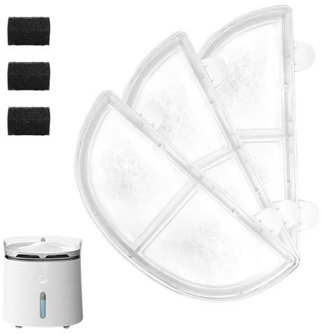 NQEUEPN 3pcs Cat Water Fountain Filter, Triple Filtration System, Compatible with WF20/CF20 Wireless Pump Water Fountain