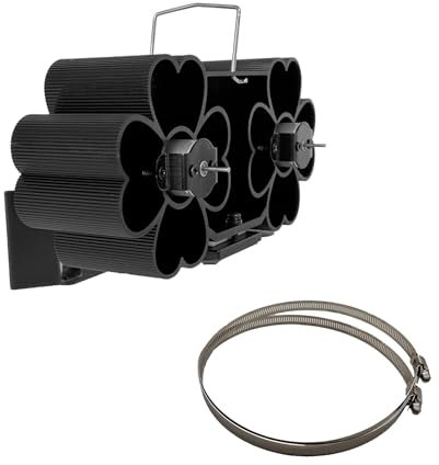 Ventola a 12 lame per stufa a legna, ventola alimentata a calore, flussi d'aria migliorati per un riscaldamento ottimale e un uso duraturo