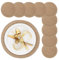 Relaxdays 10 Salvamanteles, para Mesa de Comedor, Jacinto de Agua, Manteles Individuales, Redondos, 37 cm Ø, Natural