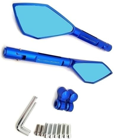 STQNXR Motorrad Rückspiegel Kompatibel mit F800GS F800GT R1200GS F 800 Gs Kompatibel mit Abenteuerdekoration Motorradspiegel CNC-Aluminium-Motorradlenker-Rückspiegel(Blue)