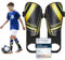 Schienbeinschoner Kinder Fussball - Hautfreundlich & rutschfest Schienbeinschutz Fussball kinders für Alter 2 bis 15, Schienbeinschützer mit Knöchelschutz & Verstellbare Riemen (Schwarzes & Gold, M)