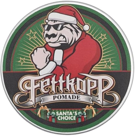 FETTKOPP POMADE - Santa´s Choice - Weihnachtsduft von Weihrauch und Kirsche - starker Halt (firm hold) - 51g Haarwachs & Haargel Alternative Barbershop Hairstyling Herrenpomade Made in Germany