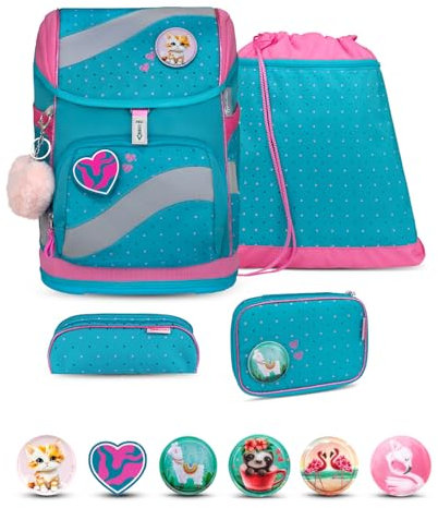 Belmil 405-51 Schulranzen Set 4 - teilig (Hearts and Dots)