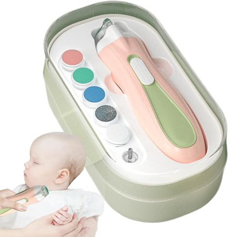 Med dammskydd för baby nagelstämpel - elektrisk babynagelklippare, babynagelfil | Nagelklippare för män, nagelklippare, med LED-, uppladdningsbar för tjocka naglar
