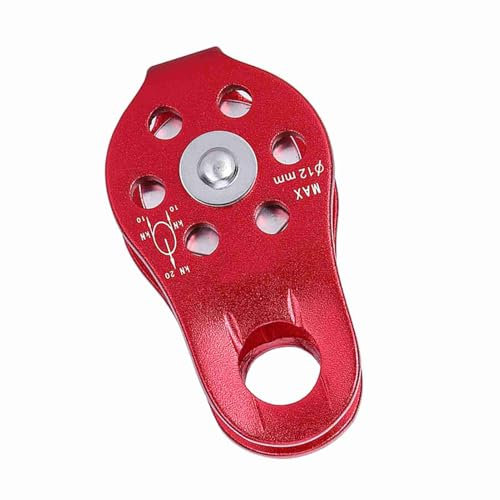 Aluminiumlegierung Hochleistungs-Seilscheibe Block für Klettersicherheit: 1000 Kg Extraktionswiderstand, 8-12 Mm Seil, Transport-/Transportzubehör (Rot)