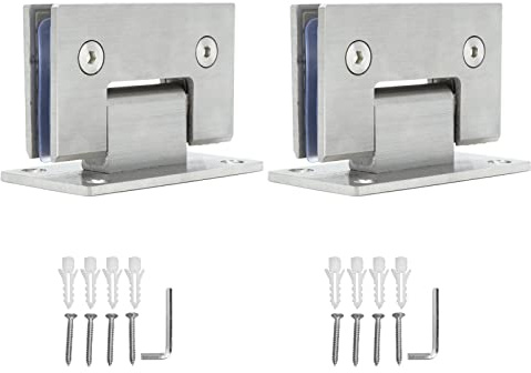 MEKOTRIN Edelstahl Glastürbänder 120x18mm, 90 Grad Öffnung für 4-8mm Glasstärke, geeignet für Duschtüren und Badezimmerschränke; 2 Stück lieferbar