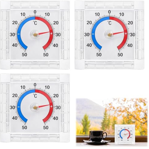 Outdoor Thermometer, Outside Thermometer with 7.5 cm Compact Size, Outdoor Thermometers Weatherproof, Window Thermometer for Home Use, Suitable for Use in Different Environments and Scenarios