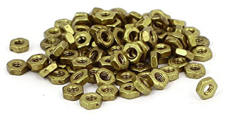 sourcing map Hexagone Écrou Hexagonal Attache M2 en Laiton Machine Vis Verrouillage d᾿Insertion 100Pcs