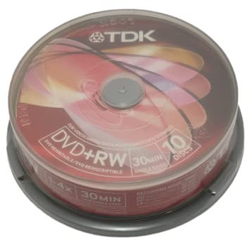 TDK - Pack 10 Dvd+Rw 1,4 Gb caja rosa