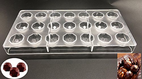 Candy Making Mold, Diamond Clear Polycarbonate Chocolate Mold Jelly Candy Making Mold 21-Piece Tray (Football candy mold)