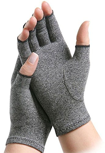 Guanti a compressione per artrite, senza dita, per terapia della mano, per uomo e donna, aumentano la circolazione riducendo il dolore, colore grigio