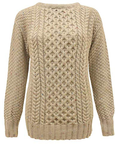 New Ladies Women Cable Knit Long Sleeve Knitted Jumper Sweater Crew Neck Pullover Top 8-30