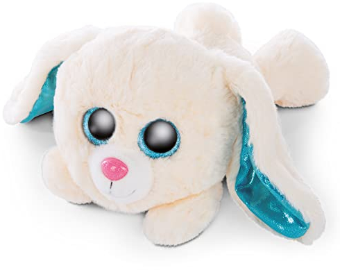 NICI Glubschis: Das Original – Glubschis Hase Wolli-Dot 25cm – Liegender Kuscheltier Hase mit großen Augen – Flauschiges Plüschtier mit großen Glitzeraugen – Schmusetier für Kuscheltierliebhaber