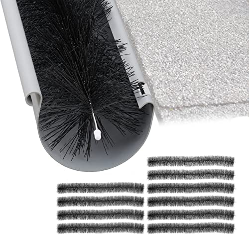 Relaxdays Pack de 10 Cepillos para Canalones, 100 x 12 cm, Limpiadores de Hojas, Protectores Pájaros y Martas, Negro, Acero Inoxidable