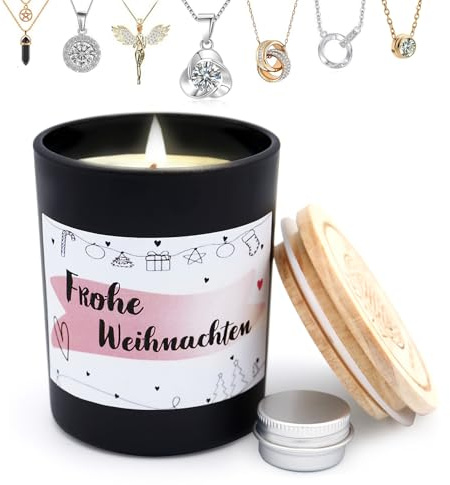 *Alster Herz* Frohe Weihnachten, Duftkerze im Glas mit Spruch, Schmuckkerze, liebevolle Geschenkidee für Familile Freundin Freund zum Weihnachten (Weiss)
