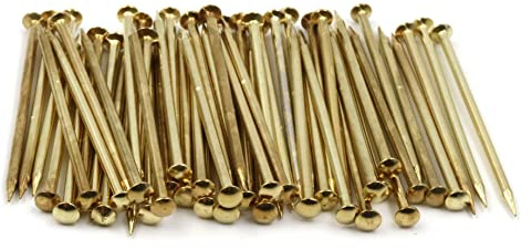 Design61 50x Stahlstifte Stahlnägel Sockelleistenstifte Nagel 2,0 x 50 mm Linsenkopf vermessingt