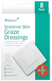 PROPLAST Dressing Pads Non Stick for Sensitive Skin in 2 Sizes.Protection for Small Wound & cuts from Dirt and Germs.First AID Hypoallergenic