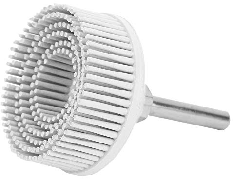 2 Inch Emery Rubber Disc Brush for Rust Removal, Grinding Wheel for Polishing, Deburring & Fine Finishing with 50#, 80#, 120# Grits (White)