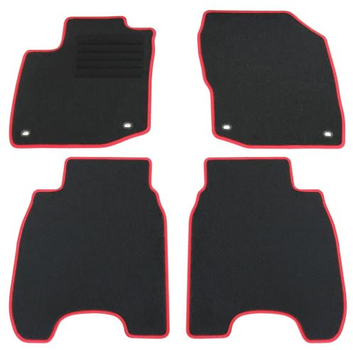 AD Tuning HG14350-ROT Fußmatten Set (4teilig) Schwarz Autoteppiche Matten