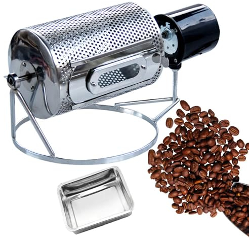 MFYDPP Coffee Bean Roaster,Electric Drum Type Rotating Coffee Roaster,for Coffee, Chestnuts, Peanuts,Capacity: 100-250g, With Visible Window And Stainless Steel Tray