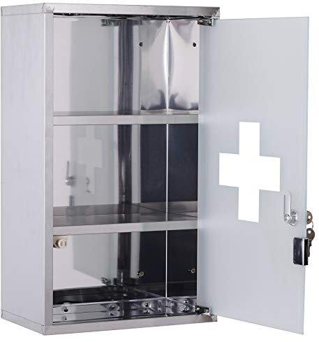 DecHome - Armadietto Medicinali Cassetta Medica Farmaci Primo Soccorso 50x30x18 cm