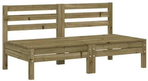 vidaXL Gartensofa ohne Armlehnen 2 STK., Outdoor Sofa mit Latten-Design, Gartencouch Modular mit Rückenlehne, Gartenmöbel Gartengarnitur, Kiefernholz Imprägniert