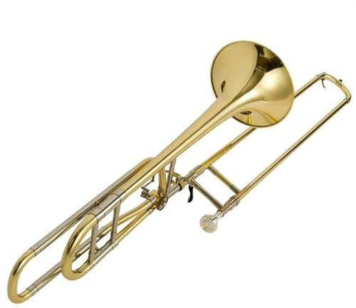 Tenor Posaune Mit Tonhöhenwechsel Von B Bis F Aus Messing, Goldlackiert, Mit Tragetasche Posaunensatz