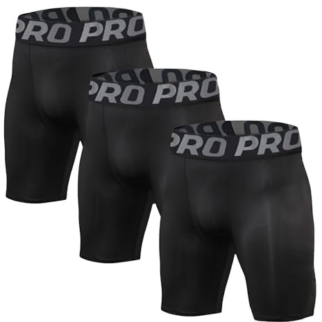 LNFINTDO Lot de 3 Short de Compression Homme Short Running Homme à Séchage Rapide et Respirant Short de Sport Ajusté Anti Frottement Fitness Court Collant