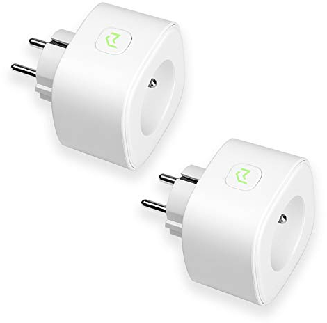 Meross WLAN Alexa Steckdose, Stromzähler für Steckdose mit Energieüberwachung, Smart Steckdose mit Zeitschaltuhr kompatibel mit Alexa und Google Home, Sprach- und Fernbedienung, 16A 3840W, 2 Stück