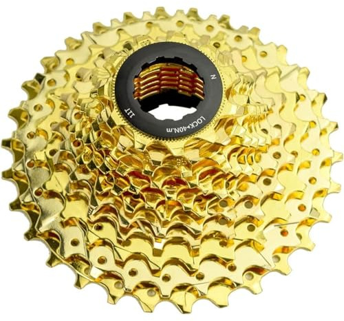 YLME MTB-Kassette, 12-Gang-HG-Rennrad Kassette, 11-30T Stahl Freilauf Mit Variabler Geschwindigkeit Für Rennräder, Falträder, MTB,Gold (GOLD)