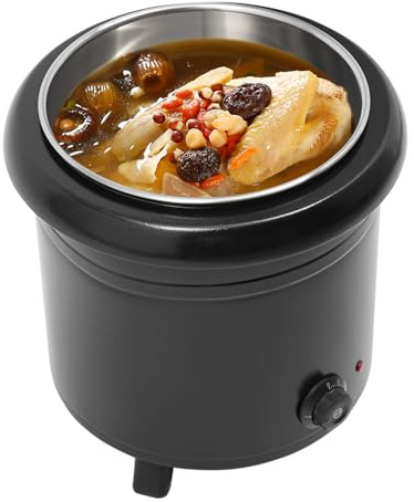 Elektrischer Suppenwärmer 13L, 400W Edelstahl Suppenkocher mit Temperaturregelung 30-85°C, Elektrischer Profi Gastro Suppenwärmer