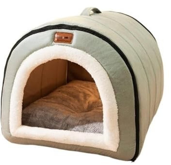 Hundebett mit Bezug, Höhle, Hundeversteck, Hundeschlafplatz, Hundehöhlenbett, Anti-Angst, rutschfest, waschbar, winddicht, warm, weich, ideal for Welpen und mittelgroße Hunde, Haustierbett, Hundebetth