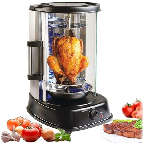 DHMYDPDZ Parrilla Eléctrica Giratoria,Pollo,Gyros,Barbacoa Vertical, 21lGrill Eléctrico,1380w,Reparto Calor 360°,Desmontable,para Cocinas Comerciales De Restaurantes Domésticos
