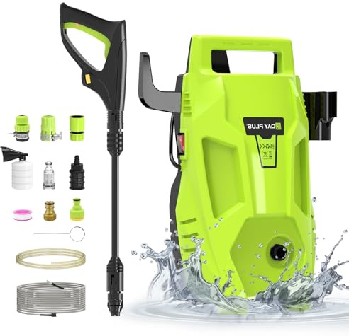 Rondella ad alta pressione Jet Wash, Power Washer Garden Washer Cleaner 1100 W, idropulitrice elettrica portatile con tubo da 55 bar/7 m, attrezzi da giardino con ugello jet 3 in 1 per auto/cortile