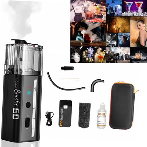 LENSGO Smoke Go dimmaskin – bärbar minirökmaskin med 3 dimlägen, 25 min kontinuerlig dimma, inklusive fjärrkontroll och tillbehör för foto, video och sceneffekter