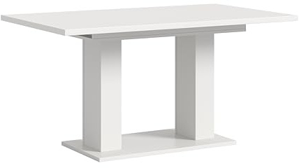 xonox.home Tisch Motion X4AA9T74 Ausziehbarer Esstisch in weiß Nb. mit Doppelsäulen-Fußgestelll, ca. 150-190x76x90 cm
