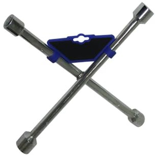 Llave de ruedas - herramienta de 17-19-21-23mm, ideal para aflojar y ajustar tuercas en vehículos. Fabricada en acero resistente. *