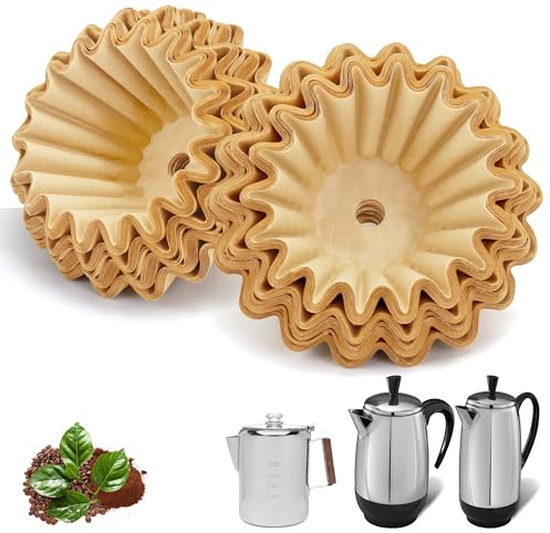Paper Coffee Filters Compatible with Farberware Coffee Percolator, 100 Pcs Perforated Filter for Farberware 8/12 Cup, Coletti Bozeman 12 Cup, Elite Gourmet EC812, Cuisinart PRC-12N