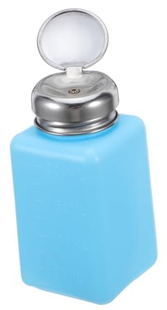 HAMPPLIES Bottiglia Pompa per Alcol 200ml in Plastico Riciclabile Antistatico Tappo Metallico, per Cosmetica e Rimozione Solvente Unghie