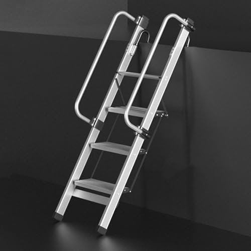 Aluminium-Leiter mit 3–9 Stufen, abnehmbare Notfalltreppe für Fensterbrunnen und Keller, 4 Stufen, 1,44 m