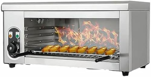 YGHBFRSZ 2000W Comercial Salamandra Caldera Encimera con Rejilla Ajustable - Horno De Acero Inoxidable para Fundir Queso, Tostar Sándwiches Y Parrillar Bistecs - 50-300 ℃ Temperatura