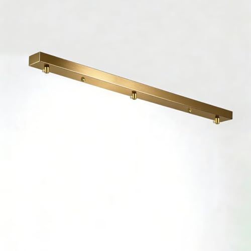 3 Loch Baldachin Lampen Gold, Lang 60cm Deckenbaldachin, Metall Lampenabdeckung, Kabelabdeckung Deckenrosette Decke Lampenschirm, Deckendose Lampenbaldachin Kit für Hängeleuchte Deckenleuchte