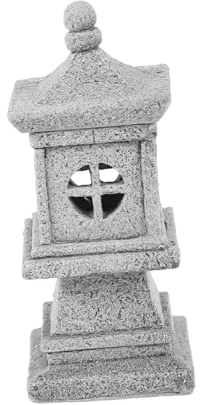 EPIGEIST Miniature Stone Pagoda Lantern Figurine for Zen Garden Outdoor Micro Landscape Bonsai Terrarium Decoration Asian Garden Ornament