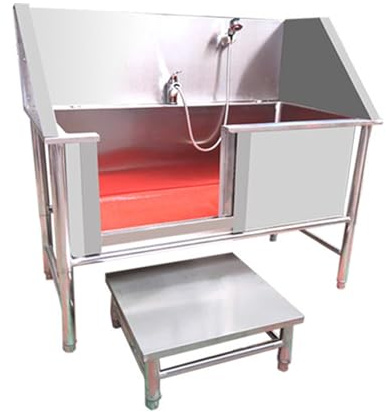 Dog Grooming Tub, Professional Stainless Steel Pet Bathing Station with Faucet - Heavy Duty Dog Washing Sink for Dogs and Cats, Ideal Grooming Bathtub for Home