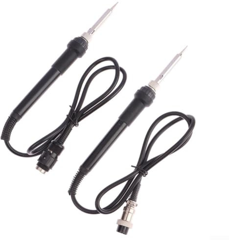 2PCS Soldering Iron Handle for 936 852D 878AD - 5 Pin & 5 Hole Replacement with Ceramic Core, Heat Resistant Grip, Fast Heating for Electronics Repair