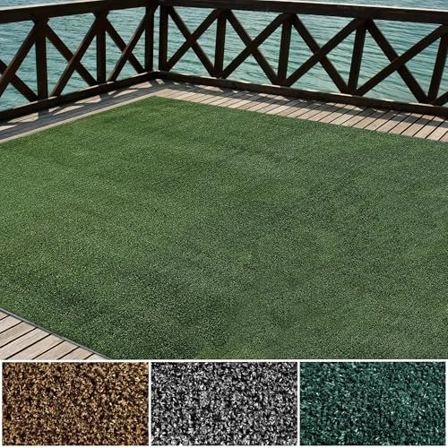 iCustomRug Synthetic Grass Rug – 4 x 12ft Lawn Green Turf Carpet for Patios, Yards, Boats, Camping – Indoor/Outdoor Use