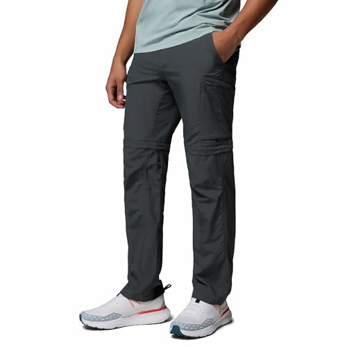 Columbia Mens Silver Ridge Convertible Hiking Pants, Grill, 34W x 28L US