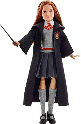 Harry Potter Poupée articulée Ginny Weasley de 24 cm en uniforme Gryffondor en tissu avec baguette magique, à collectionner, jouet enfant, FYM53