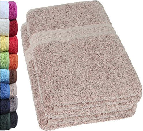 NatureMark Juego de 2 Toallas de Sauna, 80 x 200 cm, 100% algodón, Color: Beige