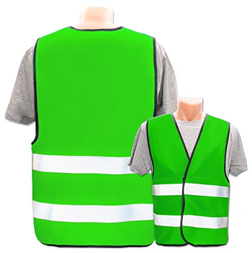Warnweste selbst gestalten mit eigenem Aufdruck * Bedruckt mit Name Text Bild Logo Firma, Farbe & Größe:Neon Grün/Größe 3XL/4XL, Position & Druckart:Ohne Druck (nur Weste)
